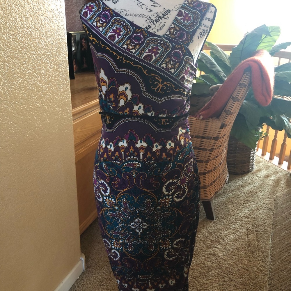🔥NWT🔥Nicole Miller Print Rutualistic Dress sz 10